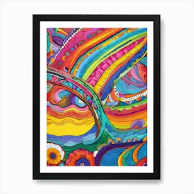 Rainbow Psychedelic Painting-Reimagined Art Print