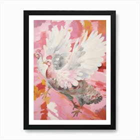 Pink Ethereal Bird Painting Turkey 2 Art Print