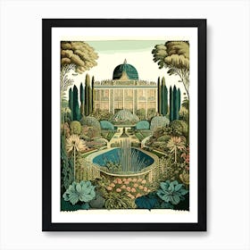 Gardens Of The Royal Palace Of Caserta, Italy Vintage Botanical Art Print
