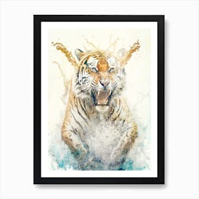 A Nice Tiger Art Illustration In A Painting Style 05 Art Print