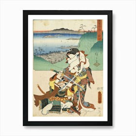 Minakuchi Panoramic View Of Mount Iwafuri By Utagawa Kunisada And Utagawa Hiroshige Art Print