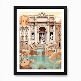 Trevi Fountain Rome Italy Art Print