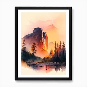 Yosemite National Park Watercolour 2 Art Print