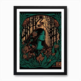 Woman In The Forest 2 Art Print