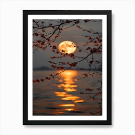 Full Moon Over Water Art Print