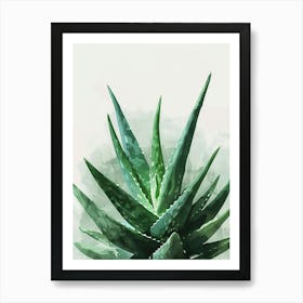 Aloe Vera Plant Minimalist Illustration 2 Art Print