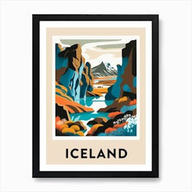 Iceland 3 Vintage Travel Poster Art Print