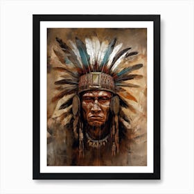 Native American Head Art Print