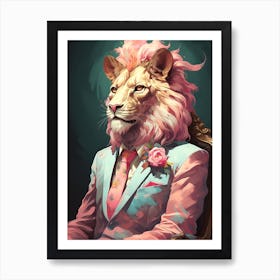 Lion In A Suit 4 Art Print
