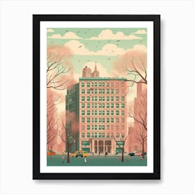 New York United States Travel Illustration 3 Art Print