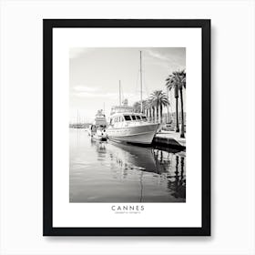 Poster Of Cannes, Black And White Analogue Photograph 4 Art Print