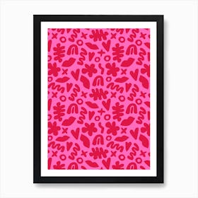 XOXO in Pink Art Print