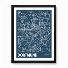 Dortmund Blueprint City Map 1 Art Print