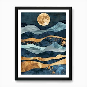 Moonlight Over The Ocean 12 Art Print