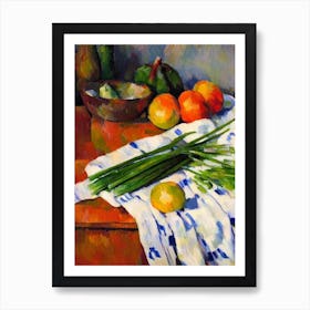 Scallions Cezanne Style vegetable Art Print