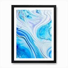 Water Inspired Fantasy Or Surrealistic Art Waterscape Marble Acrylic Painting 2 Art Print