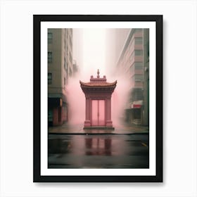 Pink Chinese Pagoda Art Print