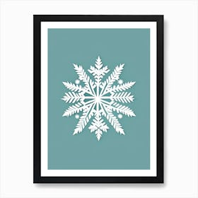 Beauty, Snowflakes, Retro Minimal 2 Art Print