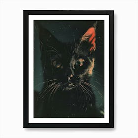 Black Cat With Red Eyes 3 Art Print