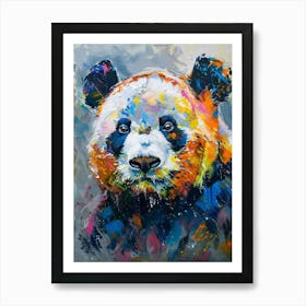 Giant Panda Colourful Watercolour 4 Art Print