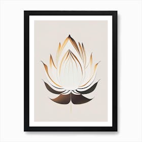 Giant Lotus Retro Minimal 2 Art Print