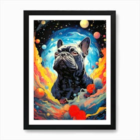 French Bulldog In Space Art Print