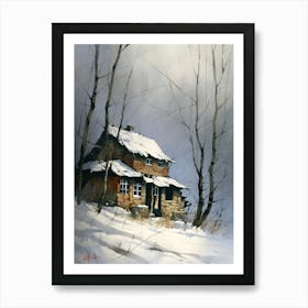 House In The Snow 1 Art Print