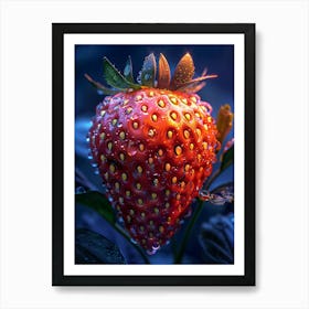 Strawberry With Water Droplets 3 Art Print