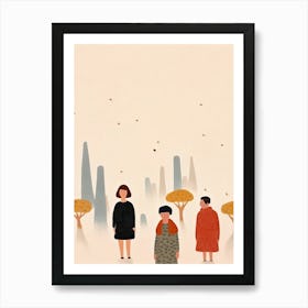 In Paris With The Eiffel Tower Scene, Tiny People And Illustration 5 Art Print