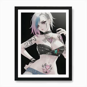 Pretty Punk Girl - Hall-O-Gram Creations 8 Art Print