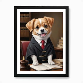 Dog In A Lawyer Suit Art Print