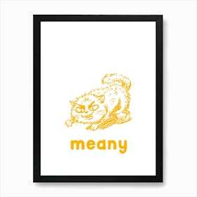 Mean Cat Poster, Funny Cat Wall Decor, Cute Kitty Art, Cat Lover Gift, Home Decor Art Print