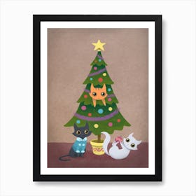 Meowy Christmas Art Print