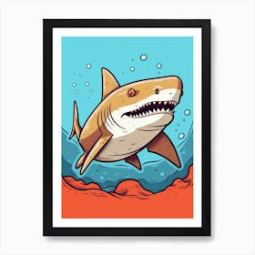 A Nurse Shark In A Vintage Cartoon Style 1 Art Print