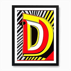 D, Letter, Alphabet Comic 5 Art Print