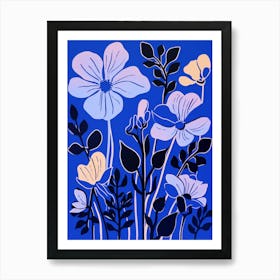 Blue Flower Illustration Freesia 1 Art Print