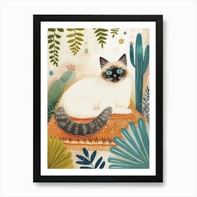 Birman Cat Storybook Illustration 2 Art Print