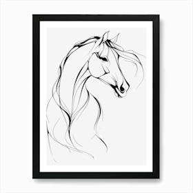 Elegant Horse Outline Silhouette Art Print