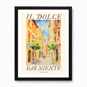 Il Dolce Far Niente Rimini, Italy Watercolour Streets 2 Poster Art Print