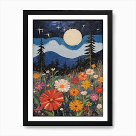 Moonlight In The Meadow 1 Art Print