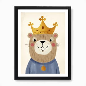 Little Otter 3 Wearing A Crown Art Print