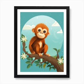 Baby Animal Illustration  Orangutan 2 Art Print