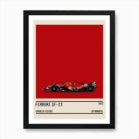 Ferrari Sf 23 Scuderia Ferrari F1 6° Gp Monaco 2023 Charles Leclerc Art Print