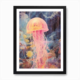 Collage Style Jelly Fish 1 Art Print
