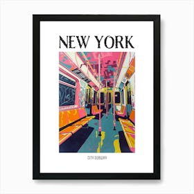 New York City Subway New York Colourful Silkscreen Illustration 2 Poster Art Print