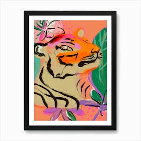 Tiger In Jungle Art Print