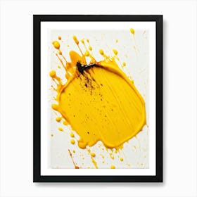 Closeup Of A Single Yellow Oil Paint Stain Mimicking A Splatter Overlapping A Transparent Acrylic (2) 2 Art Print