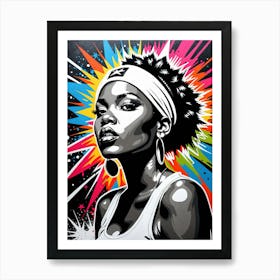 Graffiti Mural Of Beautiful Hip Hop Girl 15 Art Print