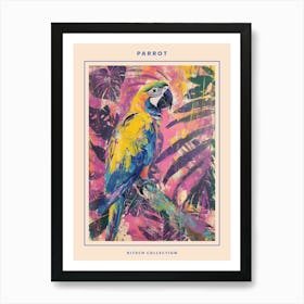 Parrot Brushstrokes Poster 2 Art Print