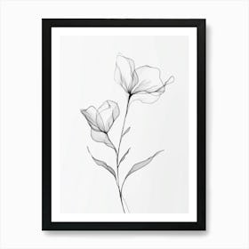 Flowers In Black And White Art Print